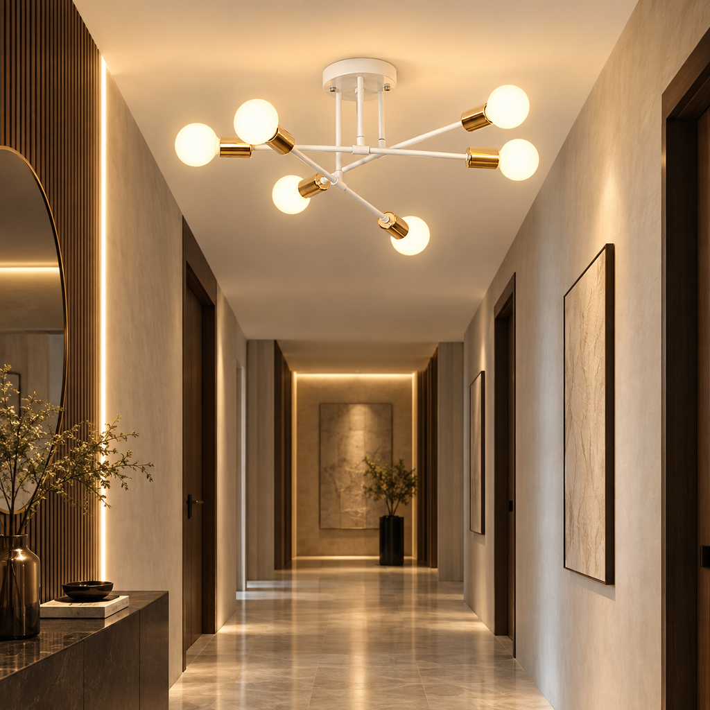 Nordic Minimalist Pendant Light Ceiling Lamp LED Chandelier Suitable for Bedrooms Living Rooms Black Gold Lighting Decoration