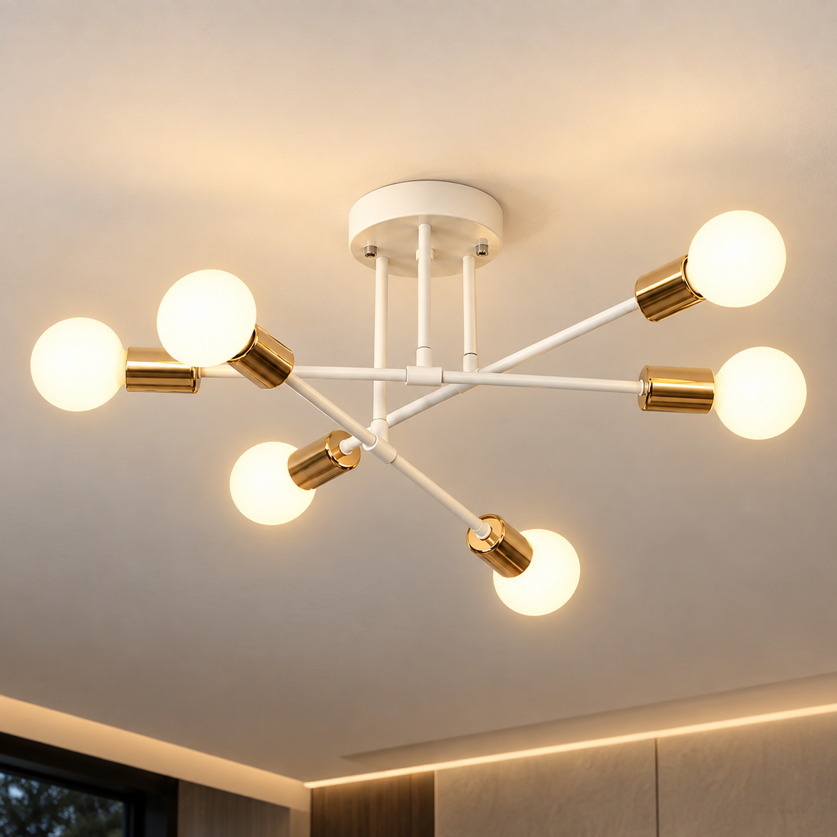 Nordic Minimalist Pendant Light Ceiling Lamp LED Chandelier Suitable for Bedrooms Living Rooms Black Gold Lighting Decoration