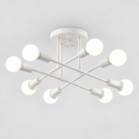 Lustre Plafonnier à Branches Blanc – 8 Points Lumineux