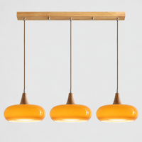 Lustre Suspendu Rétro Orange – 3 suspensions alignées