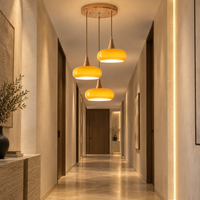 Lustre Suspendu Rétro Orange – Trois suspensions groupées