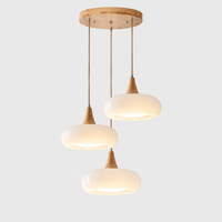 Lustre Suspendu Rétro Blanc lait – Trois suspensions groupées