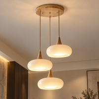 Lustre Suspendu Rétro Blanc lait – Trois suspensions groupées