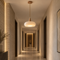 Lustre Suspendu Rétro Blanc lait – Abat-jour unique