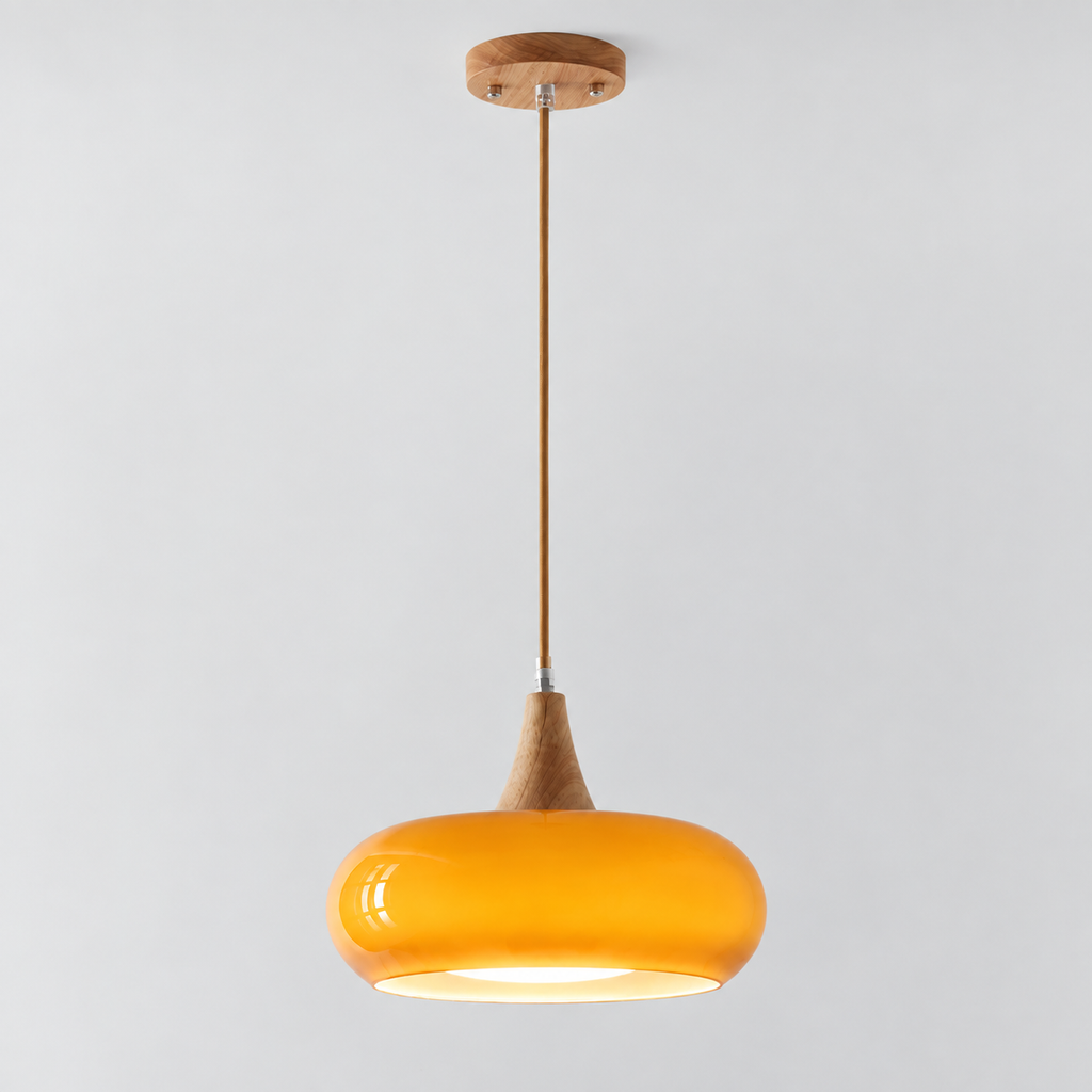 Lustre Suspendu Rétro Orange – Abat-jour unique