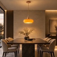 Lustre Suspendu Rétro Orange – Abat-jour unique