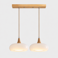 Lustre Suspendu Rétro Blanc lait – 2 suspensions alignées