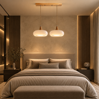 Lustre Suspendu Rétro Blanc lait – 2 suspensions alignées