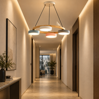 Lustre Suspendu Oiseaux en Anneau Multicolore – 4 Lumières