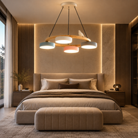 Lustre Suspendu Oiseaux en Anneau Multicolore – 4 Lumières