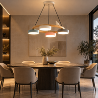 Lustre Suspendu Oiseaux en Anneau Multicolore – 4 Lumières