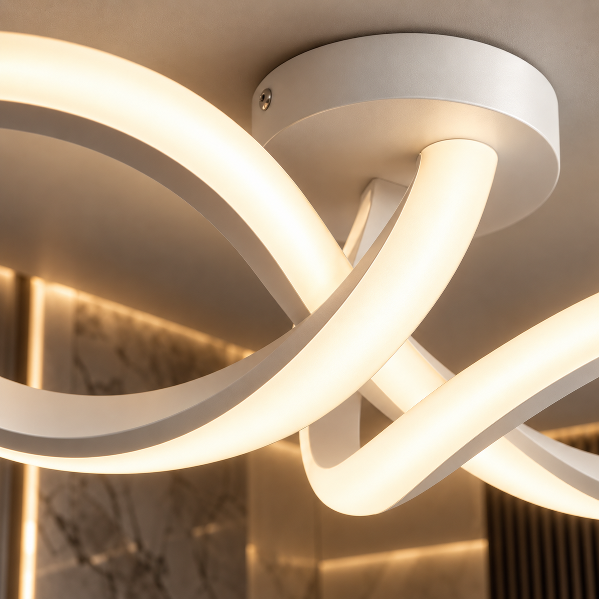 Lustre Plafonnier LED Blanc Moderne